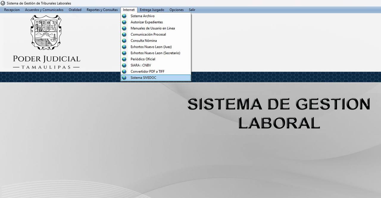 Pantalla Sistema Tribunal